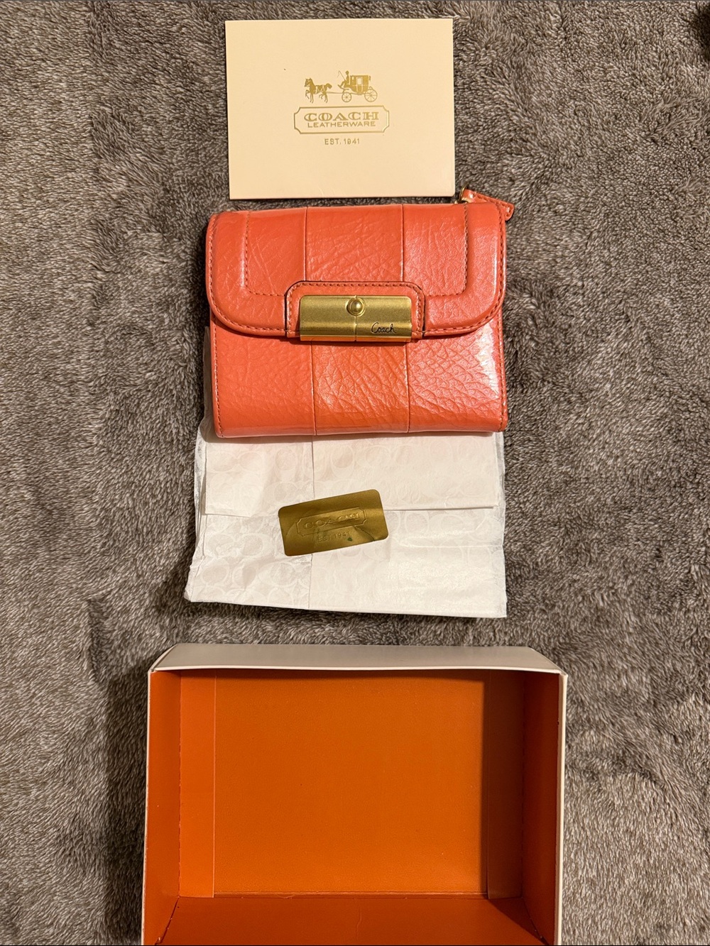 Coral Leather Coach Wallet